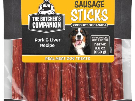 The Butcher s Companion Pork & Liver Sausage Sticks for Dogs 8.8oz Pouch For Sale