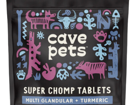 Cave Pets Multi Glandular + Turmeric Super Chomp Tablets 60ct Pouch Online Hot Sale