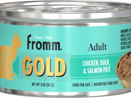 Fromm Wet Cat Food Gold Adult Chicken, Duck & Salmon Pate 3oz Can Single Online Hot Sale