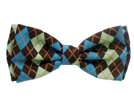 Huxley & Kent Teal Argyle Bow Tie on Sale