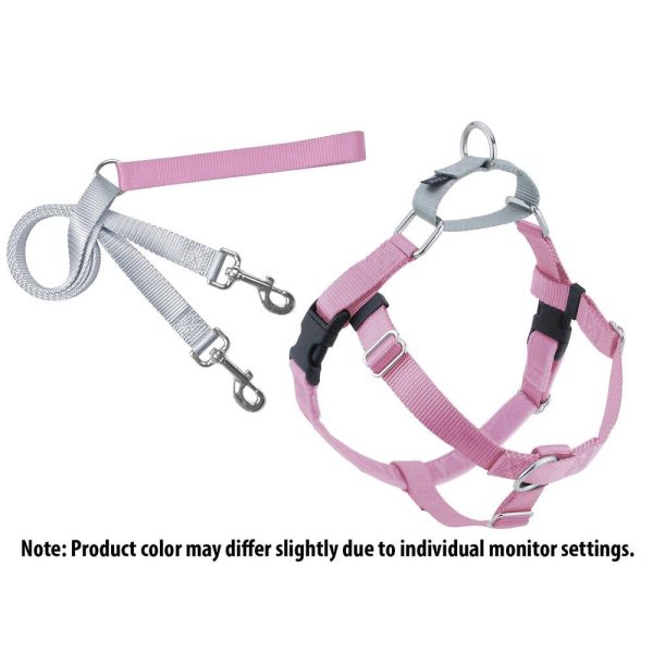 2 Hounds Design Freedom No-Pull Harness Deluxe Training Package - 5 8  - Rose Pink Silver Discount