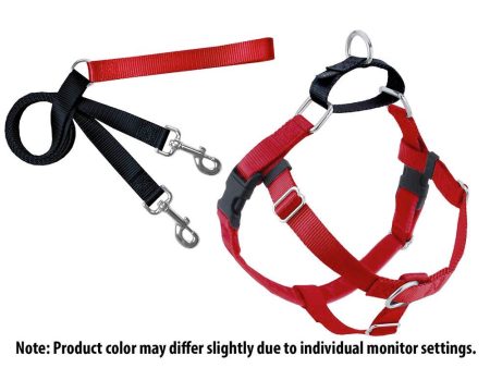 2 Hounds Design Freedom No-Pull Harness Deluxe Training Package - 5 8  - Red Black Online Sale