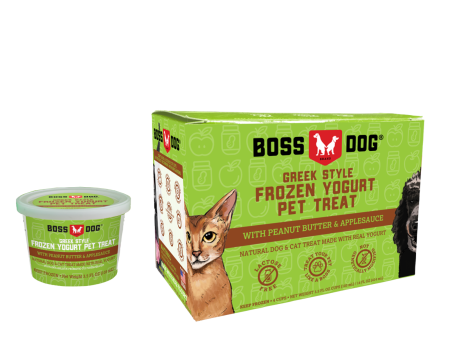 Boss Dog® Greek Style Frozen Yogurt Pet Treat - Peanut Butter & Applesauce 3.5oz Cups 4-Pack Online now