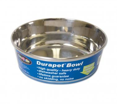 Durapet® OurPets® Premium Rubber-Bonded Stainless Steel Bowl - 1.25 quarts Fashion