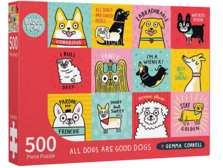 Badge Bomb Gemma Correll - All Dogs Are Good Dogs Jigsaw Puzzle Online Hot Sale