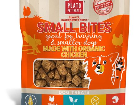 Plato Small Bites Organic Chicken Dog Treats 6oz Bag Hot on Sale