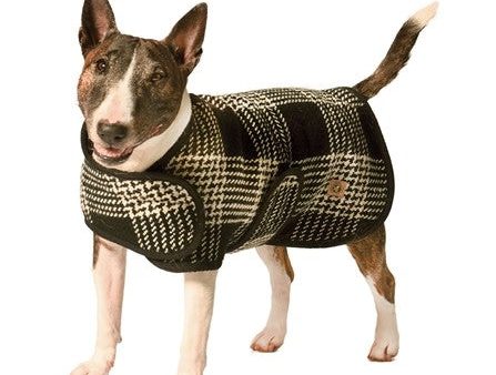 Chilly Dog Black & White Plaid Blanket Coat Discount