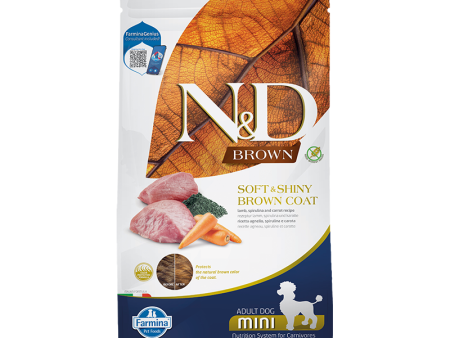 Farmina N&D Brown Coat - Grain-Free Dry Dog Food - Lamb, Norwegian Kelp & Carrot Recipe Adult Mini Supply