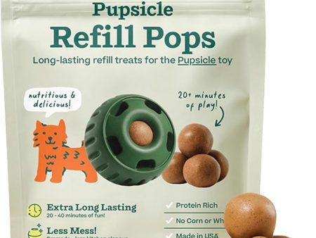 Woof Refill Treat for Pupsicle Toy - Large (25-75 lbs) - PB & Chicken Recipe - 7-pack   8oz Bag Supply