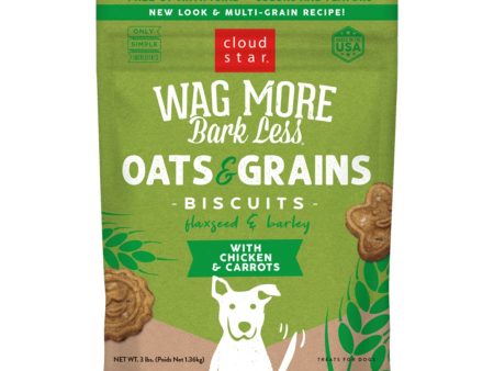 Cloud Star Wag More Bark Less Oats & Grains Biscuits Chicken & Carrot 3lb Bag Discount