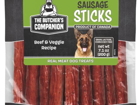 The Butcher s Companion Beef & Veggie Sausage Sticks for Dogs 7.1oz Pouch Sale