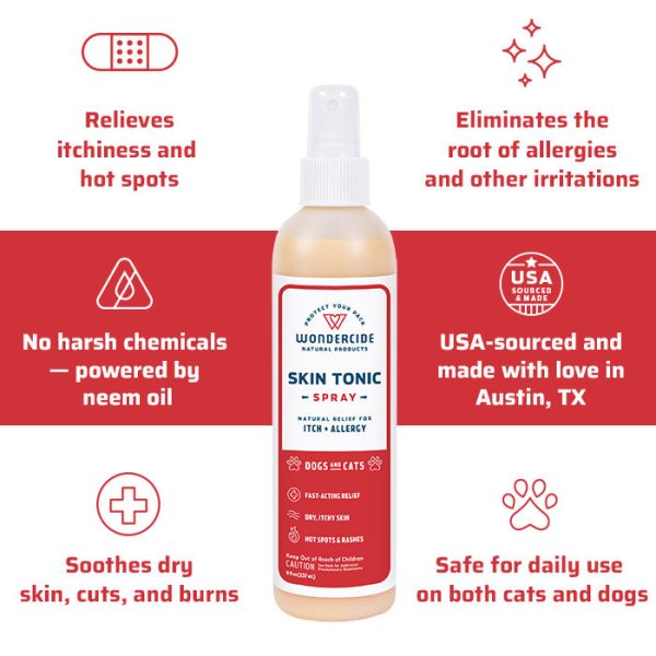 Wondercide Natural Skin Tonic Itch Spray for Dogs and Cats For Discount