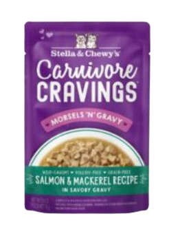 Stella & Chewy s Wet Cat Food Carnivore Cravings Morsels N  Gravy Salmon & Mackerel 2.8oz Pouch Single Online Hot Sale