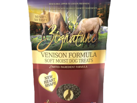 Zignature Dog Treats Grain-Free Soft Moist Venison Formula 4oz Bag (New Heart Shape) Fashion