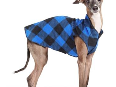 Gold Paw Stretch Fleece - Cobalt Buffalo Check Supply