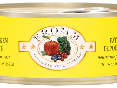 Fromm Wet Cat Food Four-Star Pâté Chicken 5.5oz Can Single Supply