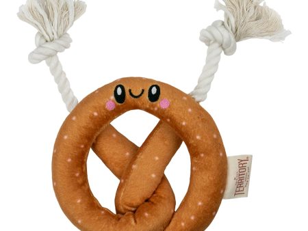 Territory Plush Squeaker Dog Toy with Rope - Pretzel 7  Sale