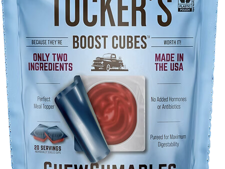 Tucker s Raw Frozen Boost Cubes - Chewsumables Beef Bone & Marrow 1lb Bag (20 servings per bag) For Sale