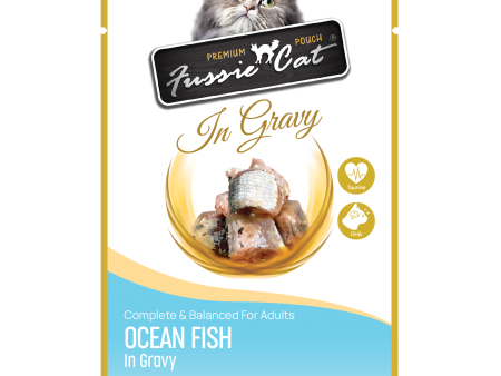 Fussie Cat Wet Cat Food Grain Free Premium Oceanfish Formula in Gravy 2.47oz Pouch Single Online Hot Sale