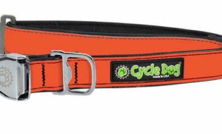 Cycle Dog MAX Reflective Regular Width Metal Clasped Collar -Orange- For Sale