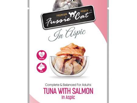 Fussie Cat Wet Cat Food Grain Free Premium Tuna with Salmon Formula in Aspic 2.47oz Pouch Single Supply