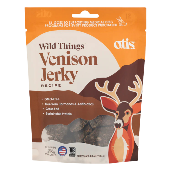 O.T.I.S. Wild Things Jerky Dog Treats - Venison Jerky - 4oz bag For Cheap