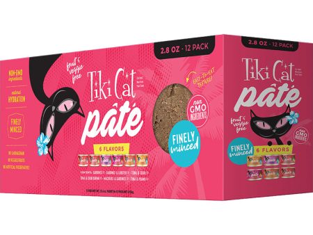 Tiki Cat® Wet Cat Food Grill Pâté 2.8oz Can Variety 33.6oz Box 12ct For Sale