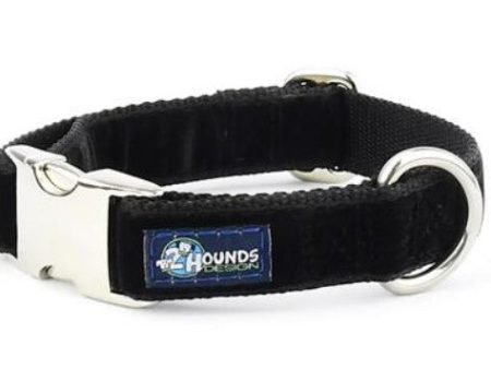 2 Hounds Design 5 8” Velvet Essential Martingale Collar - Black - Sale