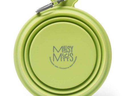 Messy Mutts Collapsible Silicone Bowl Green - Small Online now