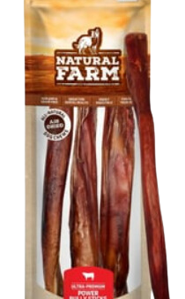 Natural Farm Power Bully Stick 12  3-Pack Bag Supply