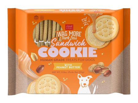 Cloud Star Wag More Bark Less Sandwich Cookies for Dogs Peanut Butter 11.8oz Bag Online Hot Sale