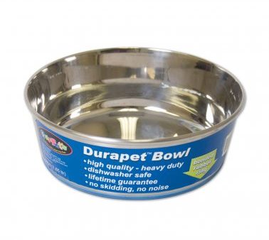 Durapet® OurPets® Premium Rubber-Bonded Stainless Steel Bowl - 2 quarts For Cheap