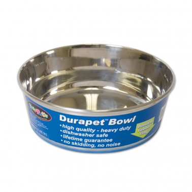 Durapet® OurPets® Premium Rubber-Bonded Stainless Steel Bowl - 2 quarts For Cheap