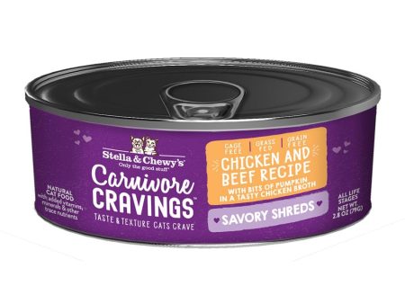 Stella & Chewy s Wet Cat Food Carnivore Cravings Savory Shreds Chicken & Beef Recipe Cheap