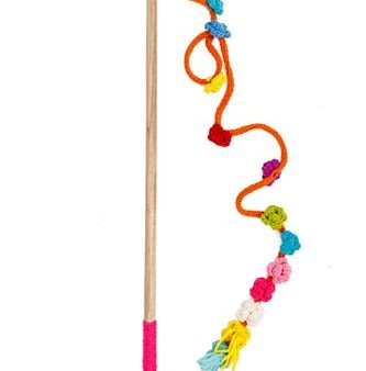 Chilly Dog Wooly Cat Wand Toy - Flower Pom Pom Supply