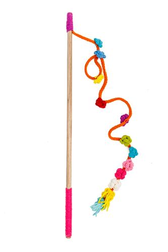 Chilly Dog Wooly Cat Wand Toy - Flower Pom Pom Supply