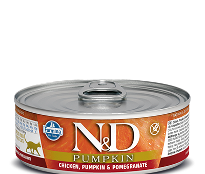 Farmina Pumpkin Wet Cat Food N&D Chicken, Pumpkin & Pomegranate 2.5oz Can Single For Sale