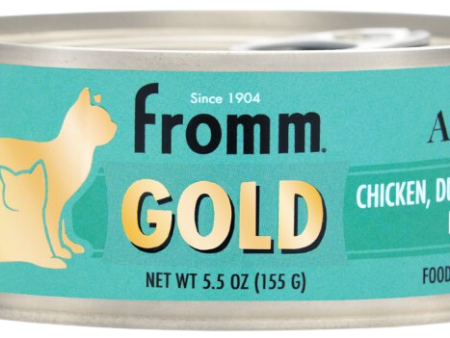 Fromm Wet Cat Food Gold Adult Chicken, Duck & Salmon Pate 5.5oz Can Single Hot on Sale