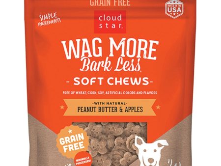 Cloud Star Wag More Bark Less Grain-Free Soft Chews for Dogs Peanut Butter & Apple 5oz Bag Fashion