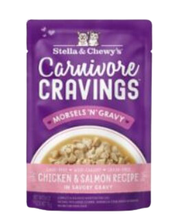 Stella & Chewy s Wet Cat Food Carnivore Cravings Morsels N  Gravy Chicken & Salmon 2.8oz Pouch Single For Discount