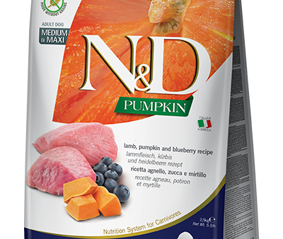 Farmina Pumpkin Dry Dog Food N&D Lamb & Blueberry Medium Maxi Supply