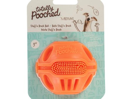 Messy Mutts Totally Pooched Dog Stuff N Brush Ball Orange Online