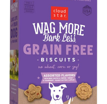 Cloud Star Wag More Bark Less Grain-Free Oven-Baked Biscuits Assorted Flavors 14oz Box Fashion