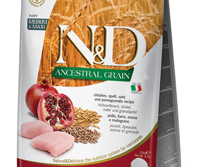 Farmina Ancestral Grain Dry Dog Food N&D Chicken & Pomegranate Puppy Medium Maxi Supply