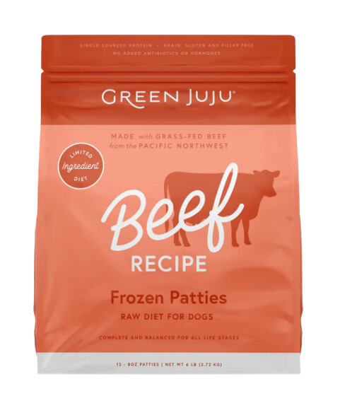 Green Juju Frozen Dog Food - Beef Recipe Patties 6lb Bag For Discount