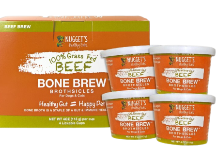 Nugget s Healthy Eats Dog Cat Frozen Beef Bone Broth 4oz 4 PACK Hot on Sale