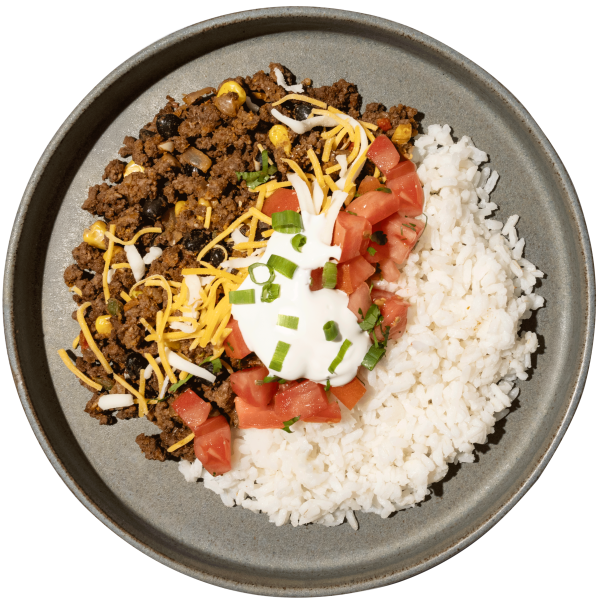 09 - The New Burrito Bowl with Shredded Cheddar, Pico de Gallo and Sour Cream (GF) Online now