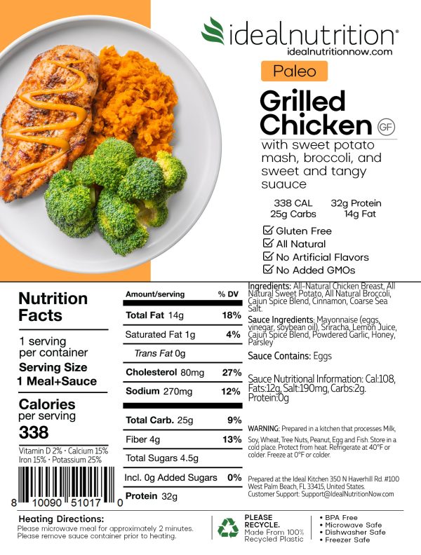 18 - Paleo Grilled Chicken with Sweet Potato Mash and Sweet and Tangy Sauce (GF) Online Sale