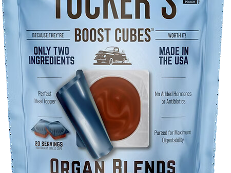 Tucker s Raw Frozen Boost Cubes - Organ Blend Bison Heart & Liver 1lb Bag (20 servings per bag) For Cheap