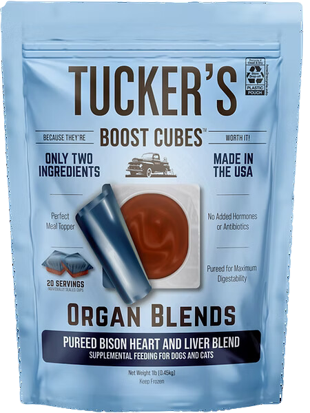 Tucker s Raw Frozen Boost Cubes - Organ Blend Bison Heart & Liver 1lb Bag (20 servings per bag) For Cheap